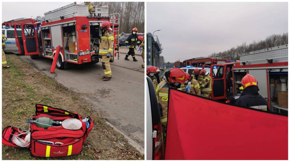 Poważny wypadek w Zduńskiej Woli. Strażacy uratowali życie poszkodowanemu